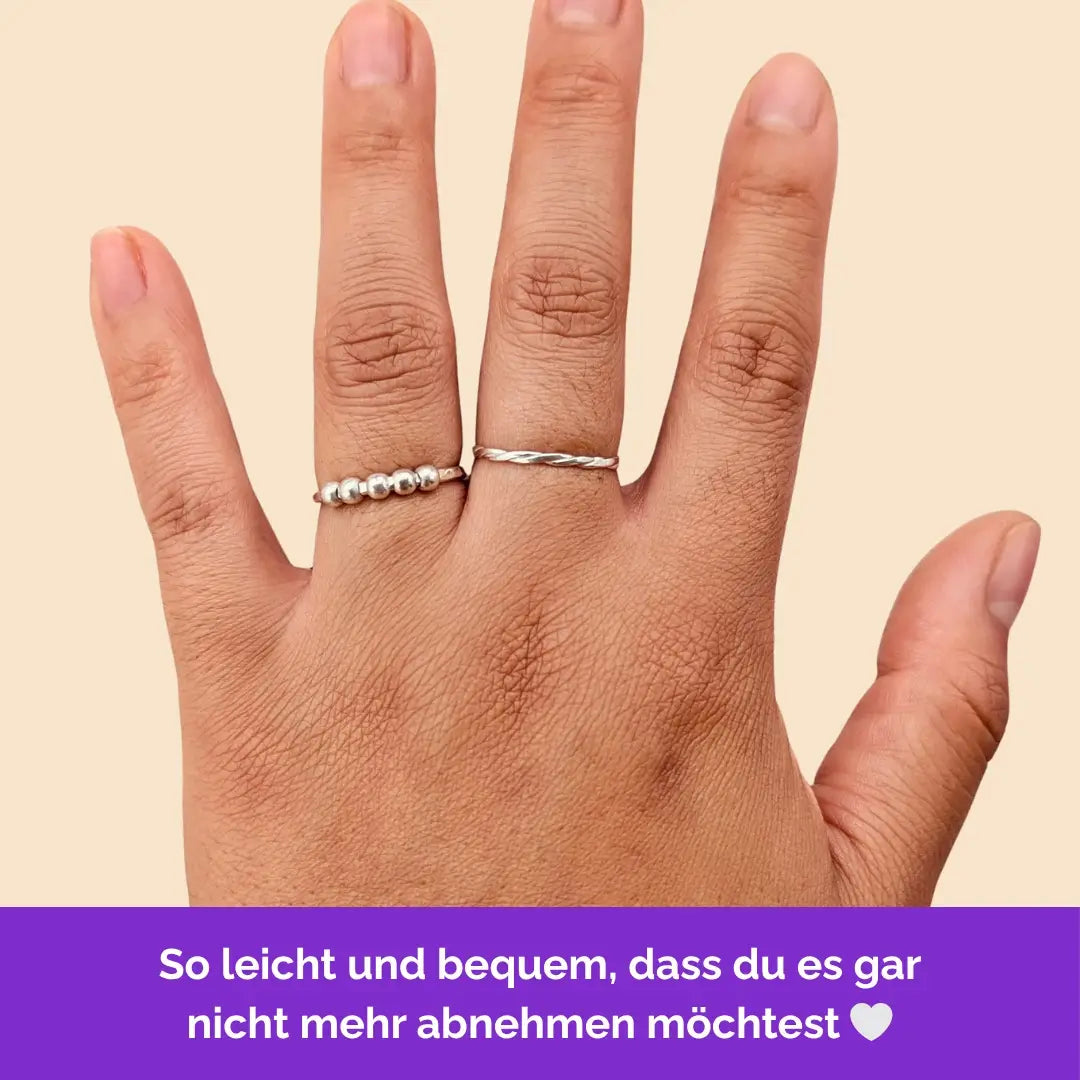 925 silber fidget ring, anxiety ring, anti stress ring minimalistisch leicht filigran stacking ring