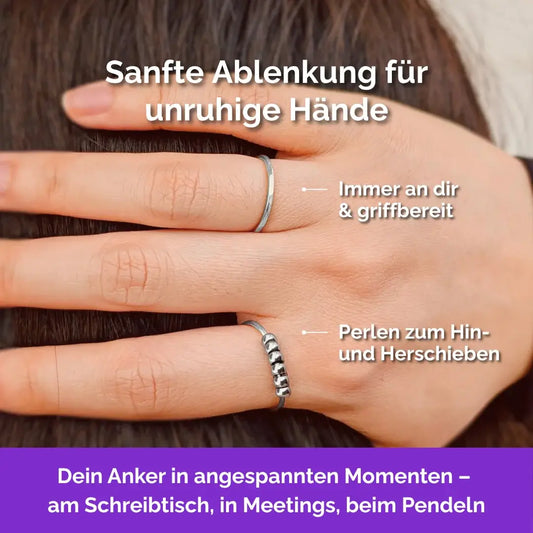 Anden Fidget Ring in Silber – hochwertiger, unauffälliger Schmuck als Anker bei Nervosität und Stress