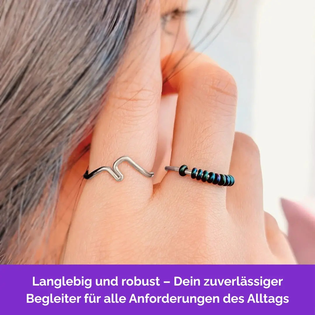Berge Fidget Ring in Silber – robuster, langlebiger Anti Stress Ring bei Skin Picking, Stress und Anspannung