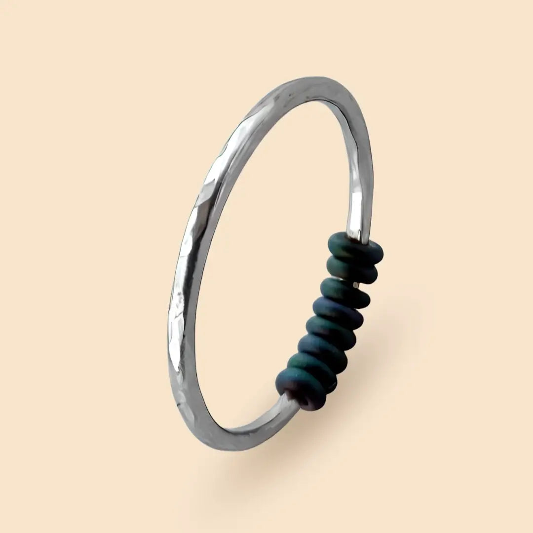 Anden Fidget Ring in Silber – hochwertiger, unauffälliger Anti Stress Ring zur Stressbewältigung und Emotionsregulation