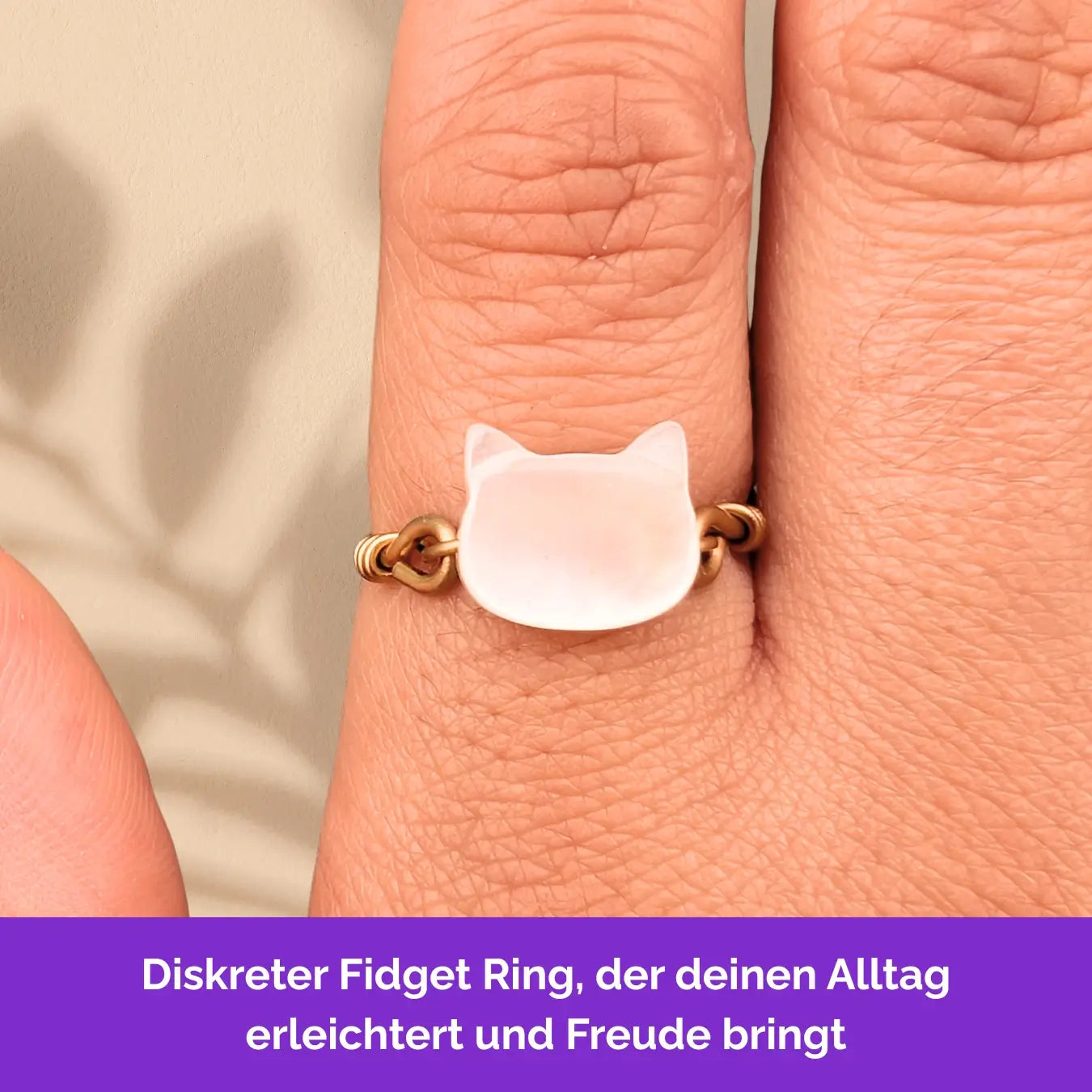 Katze Fidget Ring in Gold – handgefertigter, diskreter Schmuck zur Stressbewältigung und Emotionsregulation