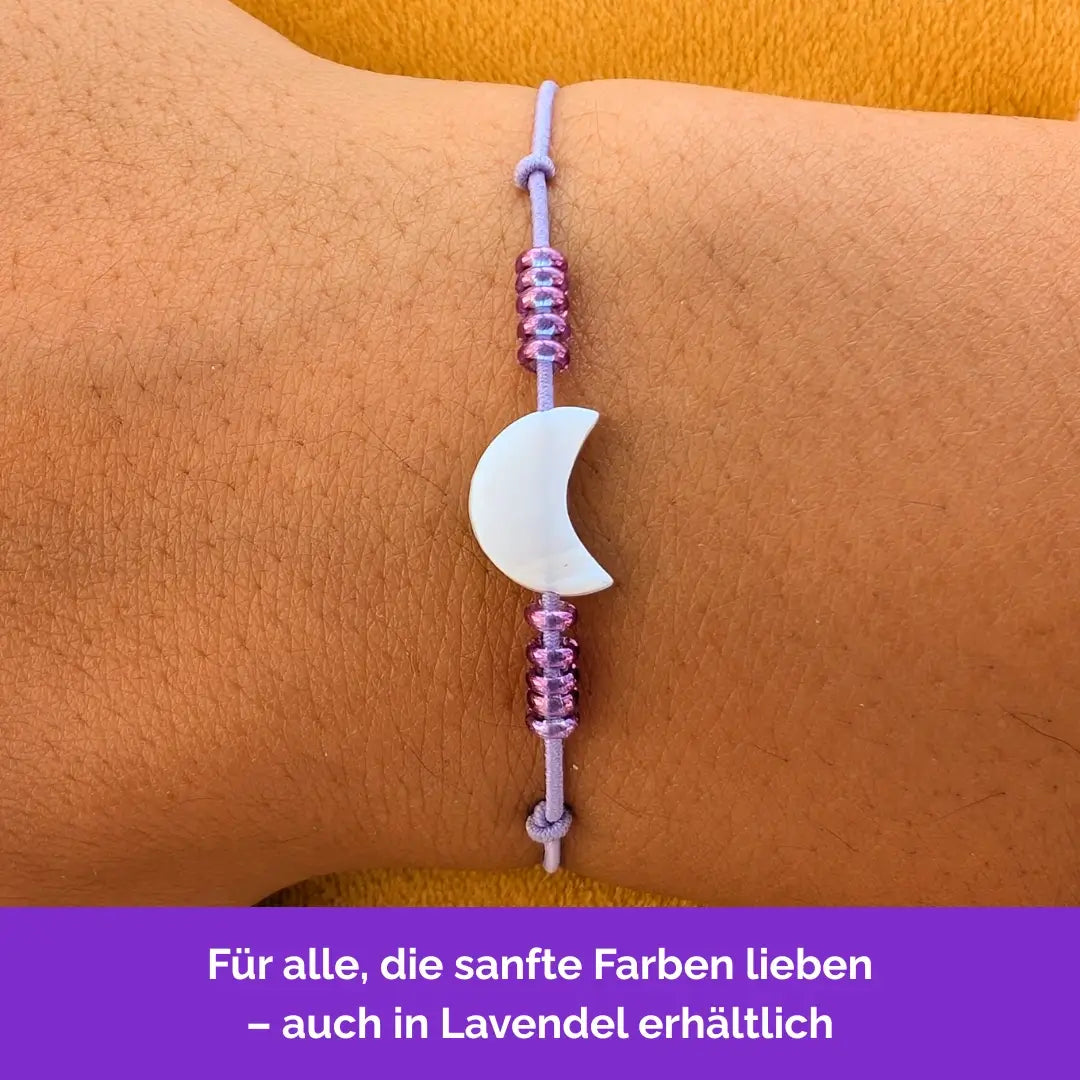 Fidget Armband in Lavendel mit beweglichen Perlen, Akupressur, ideal als Skill bei innerer Unruhe zur sanften Stressbewältigung und Emotionsregulierung.
