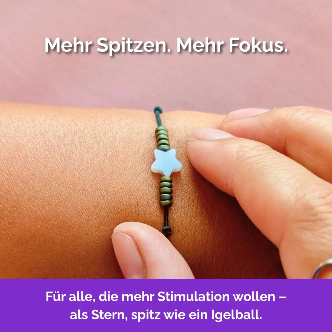 Fidget Armband Stern wie ein Igelball Massageball gegen Stress, Anspannung, innere Unruhe.
