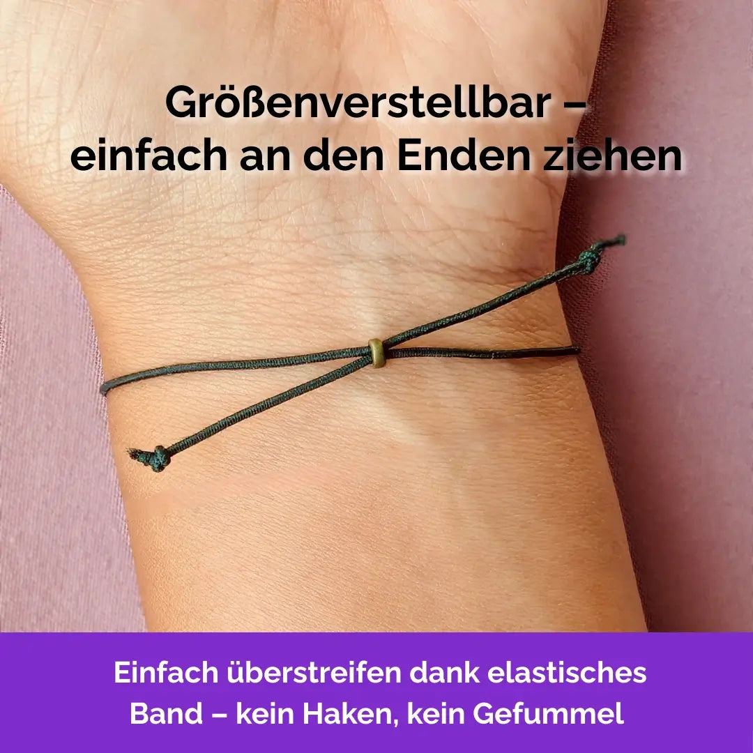 Fidget Armband in Grün mit beweglichen Perlen, größenverstellbar, ideal als Skill bei innerer Unruhe zur sanften Stressbewältigung und Emotionsregulierung.