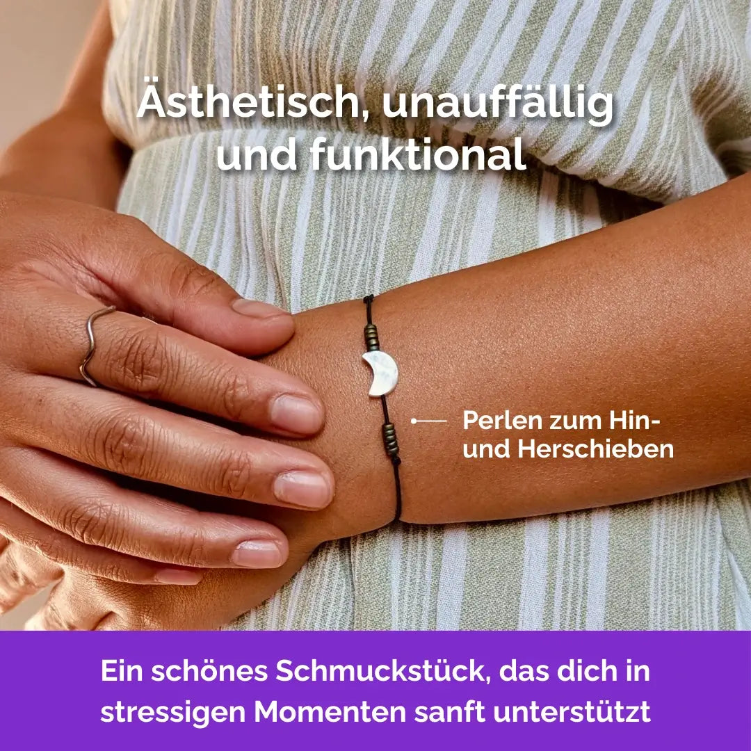 Fidget Armband in Grün mit beweglichen Perlen, dezent, ideal als Skill bei innerer Unruhe zur sanften Stressbewältigung und Emotionsregulierung.