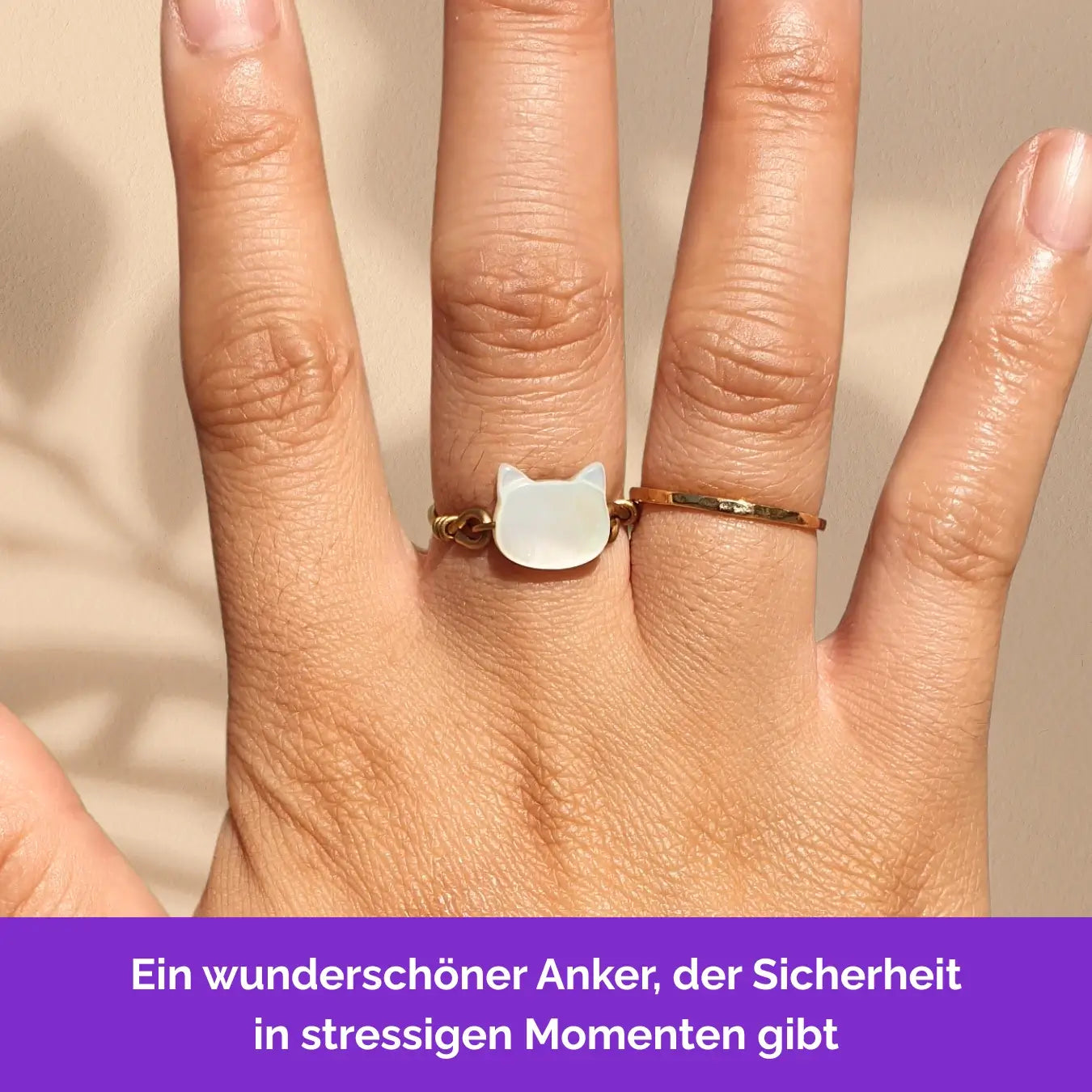 Katze Fidget Ring in Gold – hochwertiger, unauffälliger Schmuck als Anker bei Nervosität und Stress