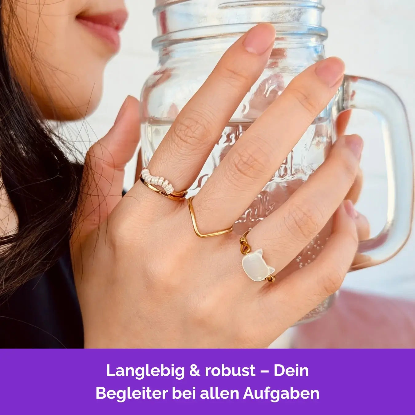 Katze Fidget Ring in Gold – robuster, langlebiger Anti Stress Ring bei Skin Picking, Stress und Anspannung