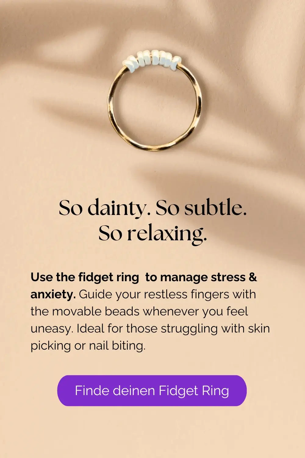 Anti Stress Ring | Anxiety Ring | Fidget Ring Against Skin Picking & Nail Biting | High Quality Made In Germany |