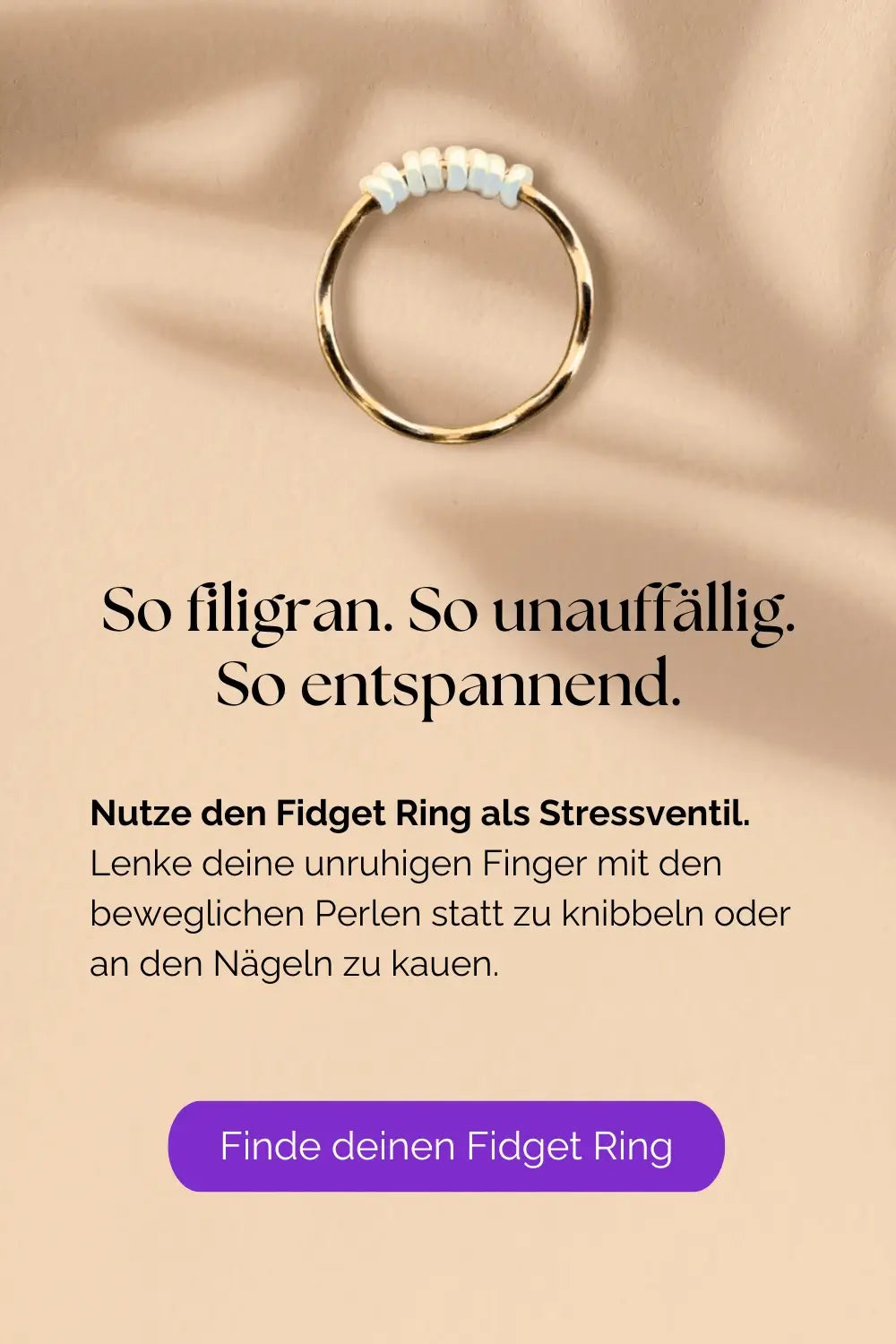 Anti Stress Ring | Anxiety Ring | Fidget Ring | Hochwertig aus Deutschland | Skin Picking & Nägelkauen