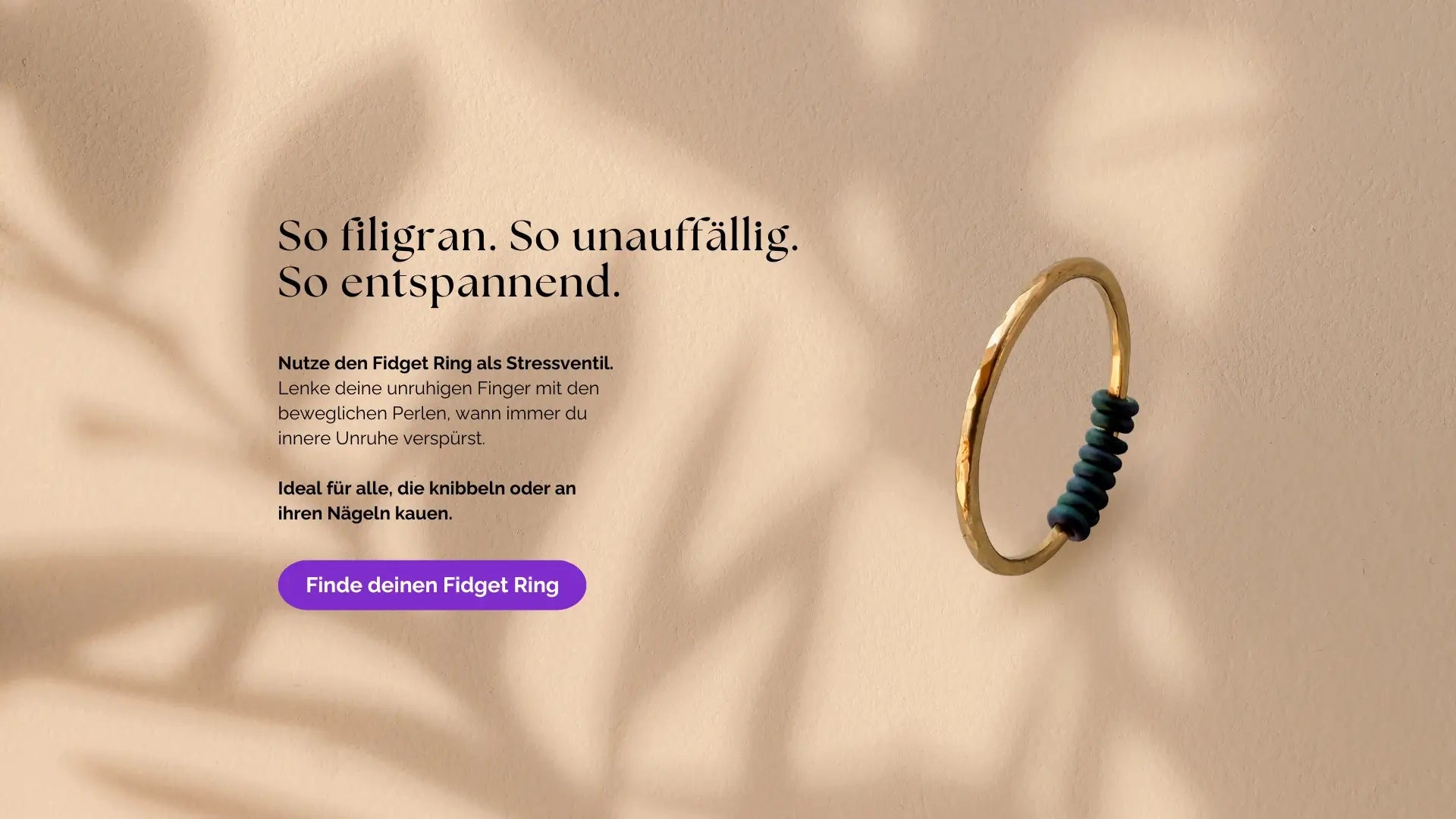 Crafty Care - Hochwertige Fidget Ringe Anxiety Ringe Spinner Ringe gegen Nägelkauen, Knibbeln Skin Picking