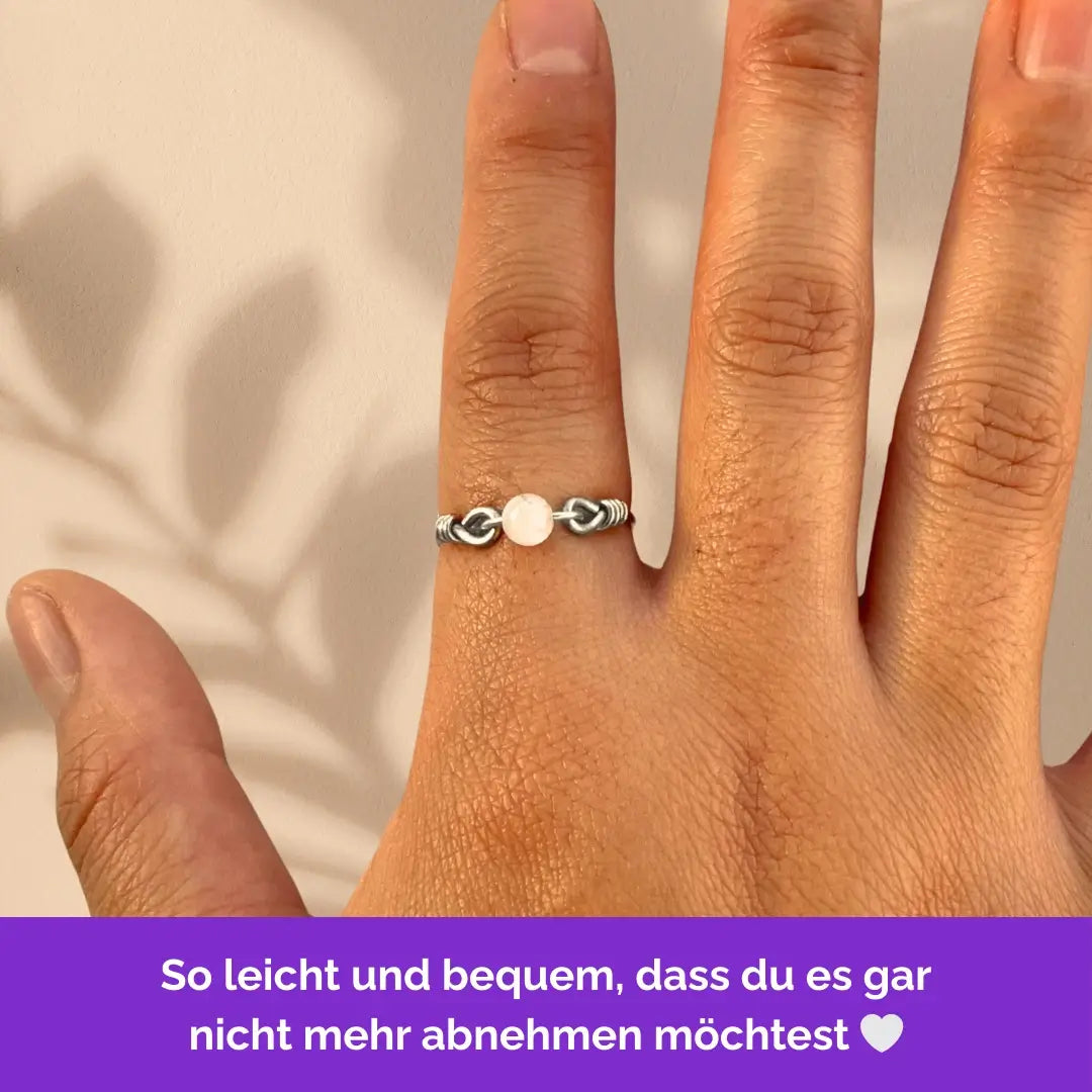 Mond Fidget Ring in Silber – filigraner, leichter und minimalistischer Schmuck für Stressabbau, Skin Picking und unruhige Hände
