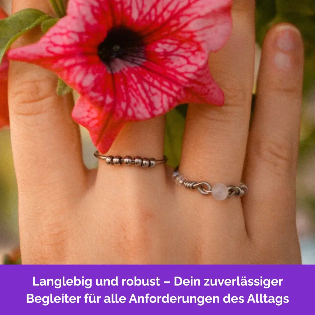 Mond Fidget Ring in Silber – robuster, langlebiger Anti Stress Ring bei Skin Picking, Stress und Anspannung