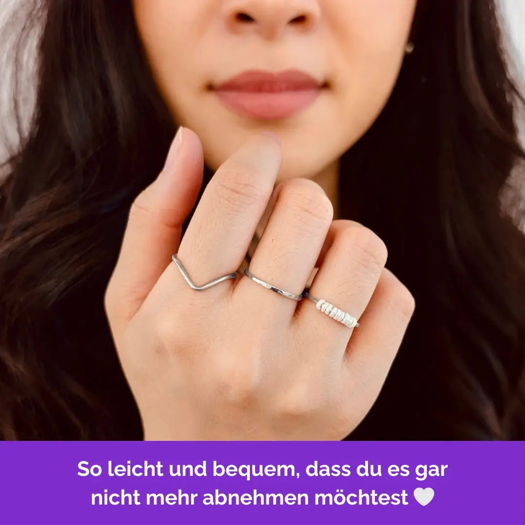 Anden Fidget Ring in Silber – filigraner, leichter und minimalistischer Schmuck für Stressabbau, Skin Picking und unruhige Hände