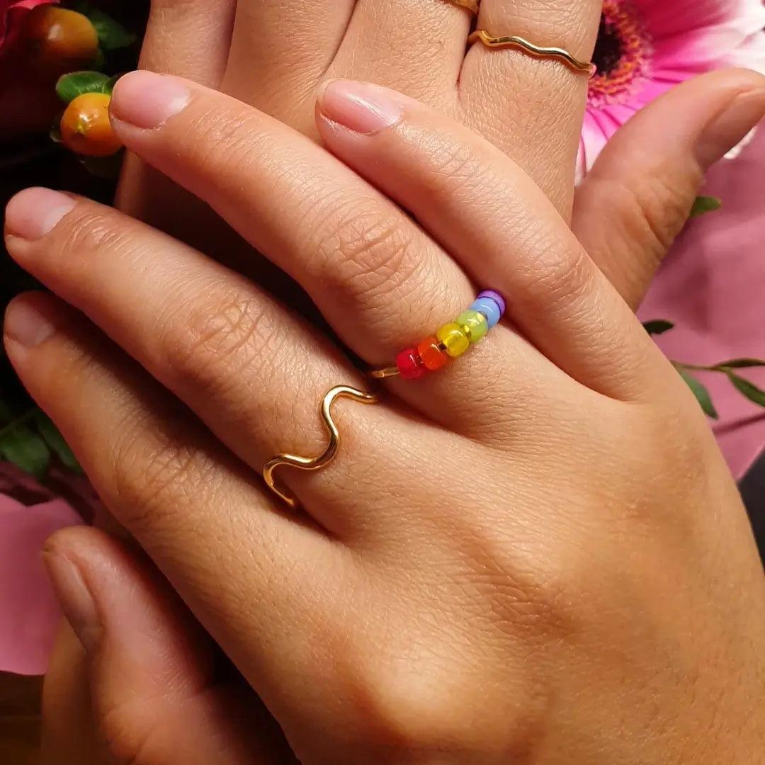 Rainbow Anti Stress Ring - High Quality - Dainty - Fine Jewelery