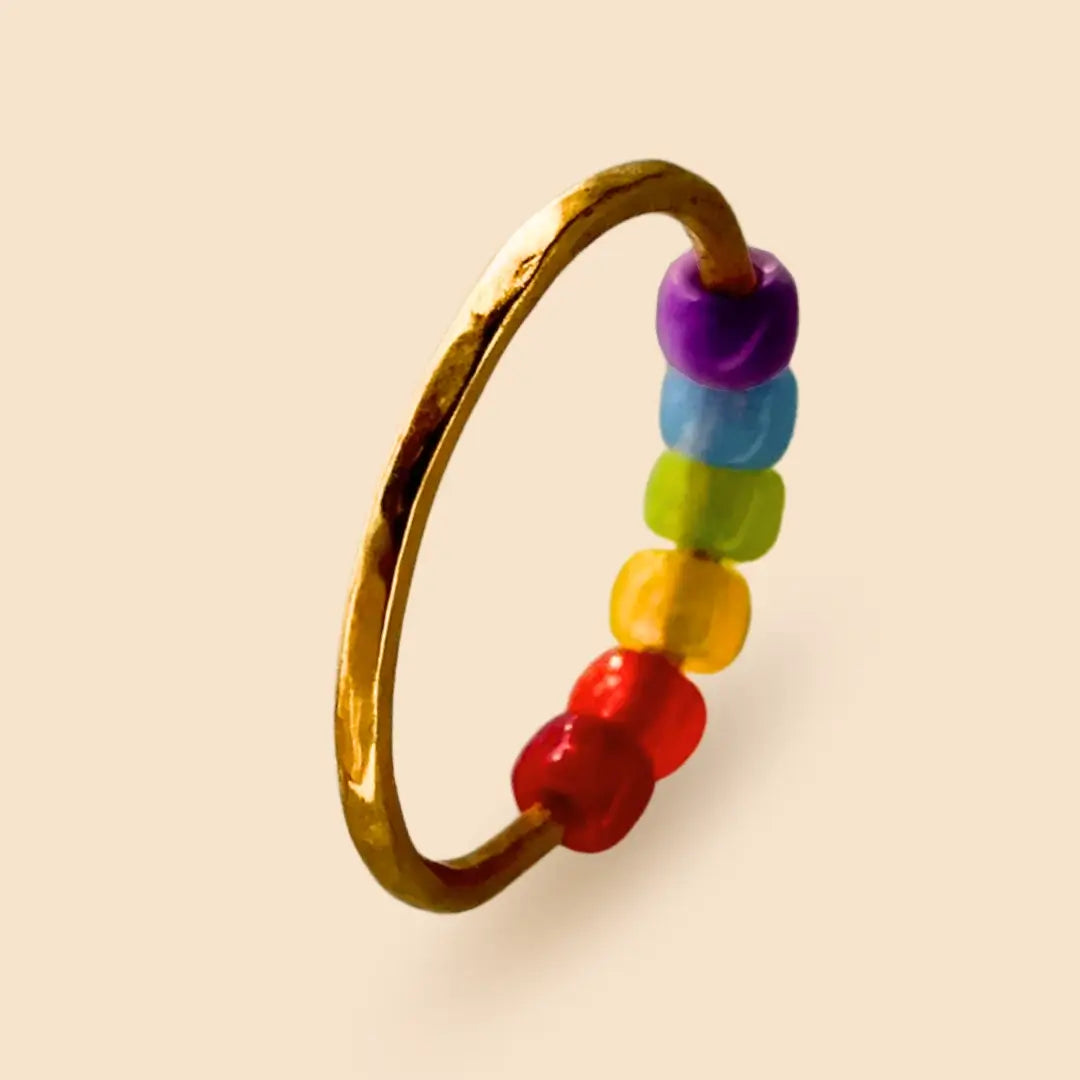 Regenbogen Fidget Ring Gold - Pride LGBTQ+ Queer