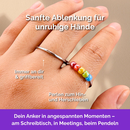 Fidget Ring silberfarben – Bunt