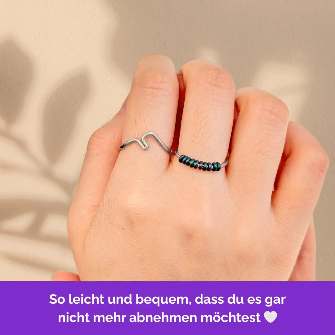 Berge Fidget Ring in Silber – filigraner, leichter und minimalistischer Schmuck für Stressabbau, Skin Picking und unruhige Hände