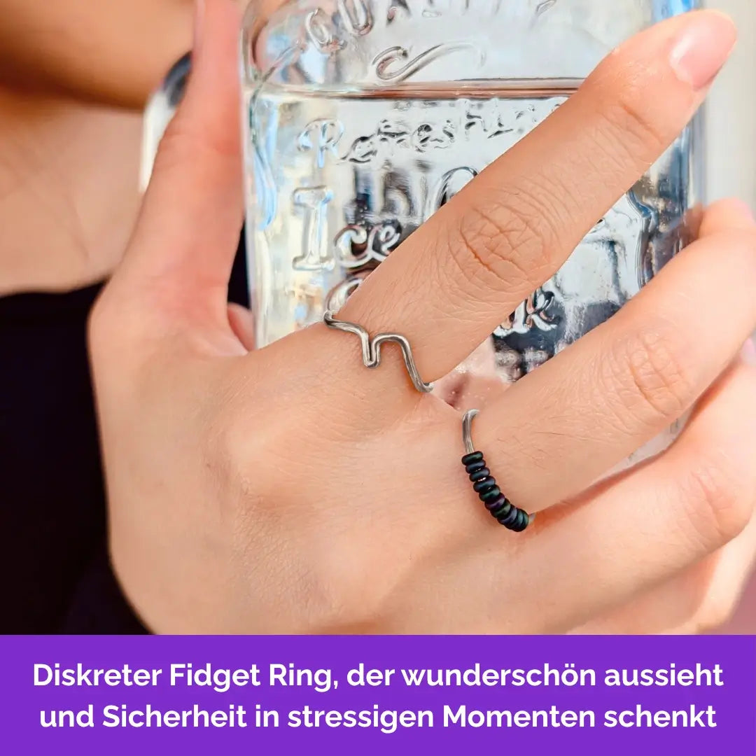 Berge Fidget Ring in Silber – handgefertigter, diskreter Schmuck zur Stressbewältigung und Emotionsregulation.