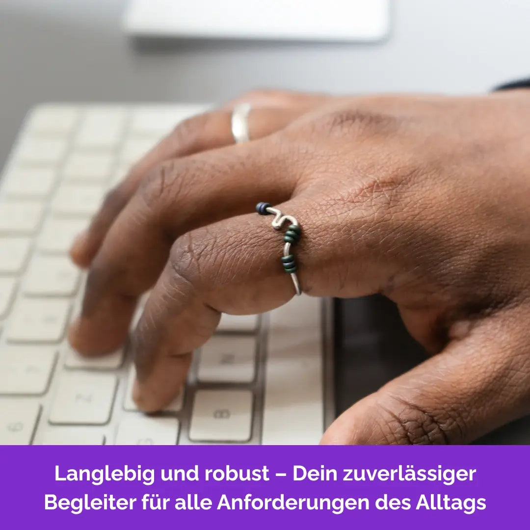 Berge Fidget Ring in Silber – robuster, langlebiger Anti Stress Ring bei Skin Picking, Stress und Anspannung