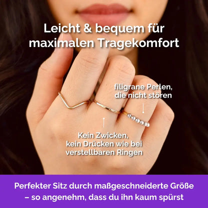 585 Gold Fidget Ring mit 925 Silberperlen | 14K Echtgold Sonderanfertigung