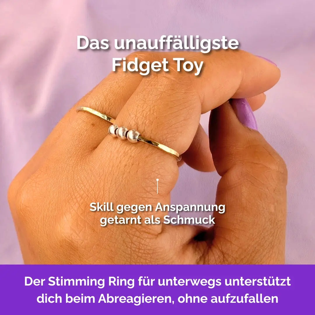 585 Gold Fidget Ring 14K Echtgold – handgefertigter, diskreter Schmuck zur Stressbewältigung und Emotionsregulation.