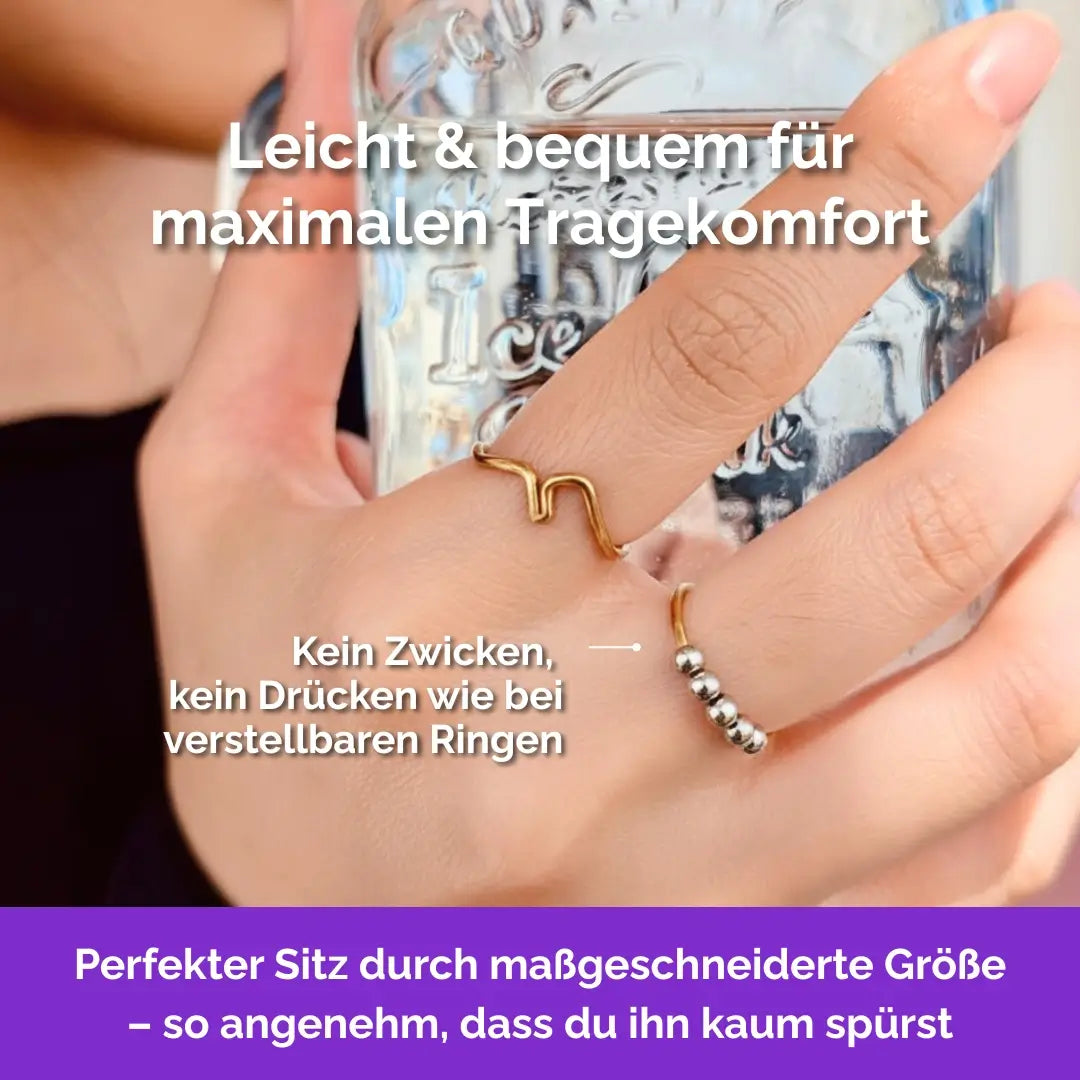 585 Gold Fidget Ring 14K Echtgold – handgefertigter, diskreter Schmuck. Leicht, bequem, hochwertig. Berge.