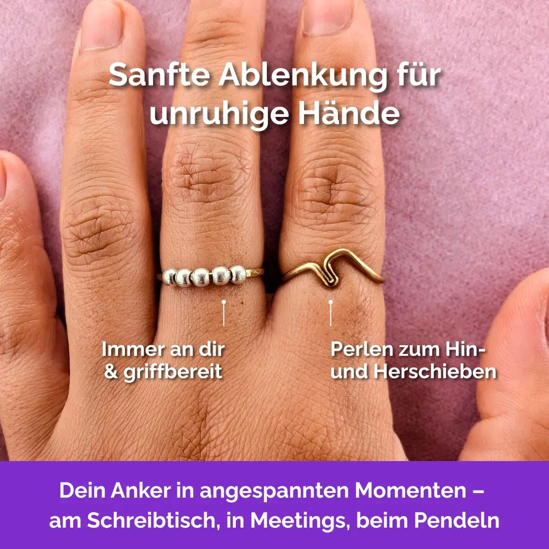 585 Gold Fidget Ring – filigraner, leichter und minimalistischer Schmuck  für Stressabbau, Skin Picking und unruhige Hände. Berge