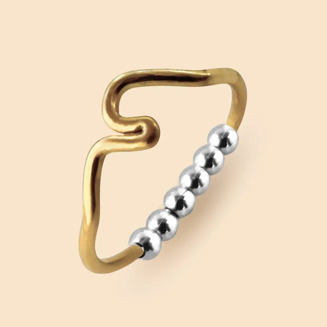 585 Gold Fidget Ring | 14K Echtgold – handgefertigter, diskreter Schmuck zur Stressbewältigung und Emotionsregulation. Berge