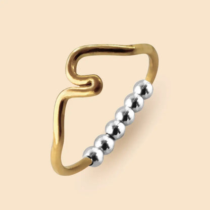 585 Gold Fidget Ring | 14K Echtgold – handgefertigter, diskreter Schmuck zur Stressbewältigung und Emotionsregulation. Berge
