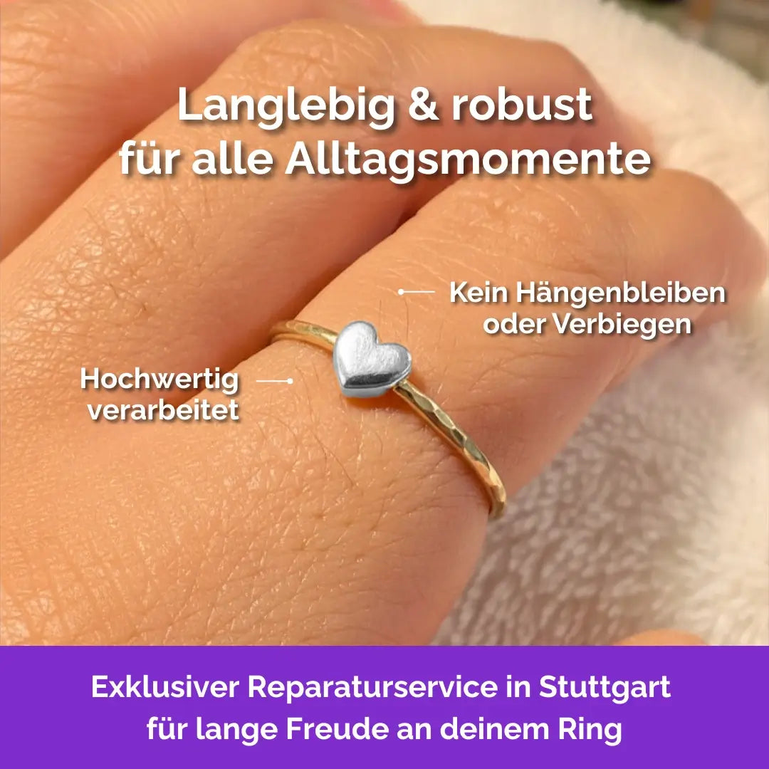 585 Gold Fidget Ring 14K Echtgold –  langlebiger, handgefertigter, diskreter Schmuck zur Stressbewältigung und Emotionsregulation. Mond
