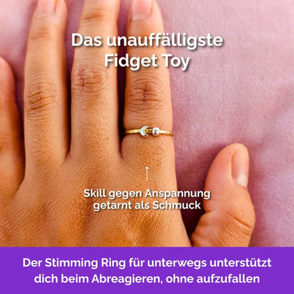 585 Gold Fidget Ring 14K Echtgold – handgefertigter, diskreter Schmuck zur Stressbewältigung und Emotionsregulation. Mond