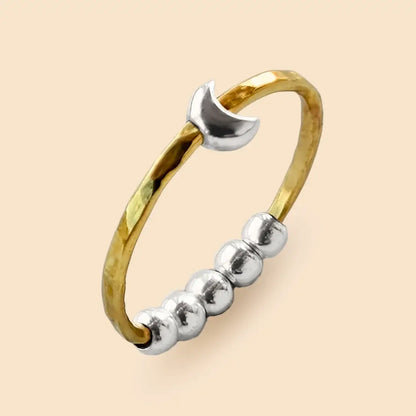 585 Gold Fidget Ring | 14K Echtgold – handgefertigter, diskreter Schmuck zur Stressbewältigung und Emotionsregulation. Mond