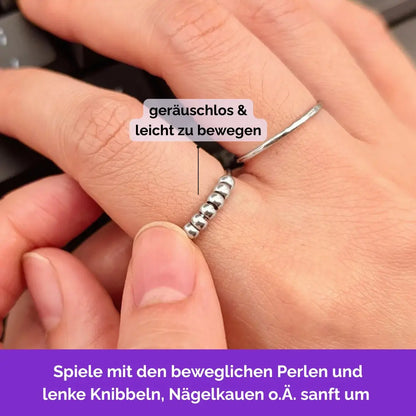 925 silber fidget ring, anxiety ring, anti stress ring bewegliche Kugeln Perlen