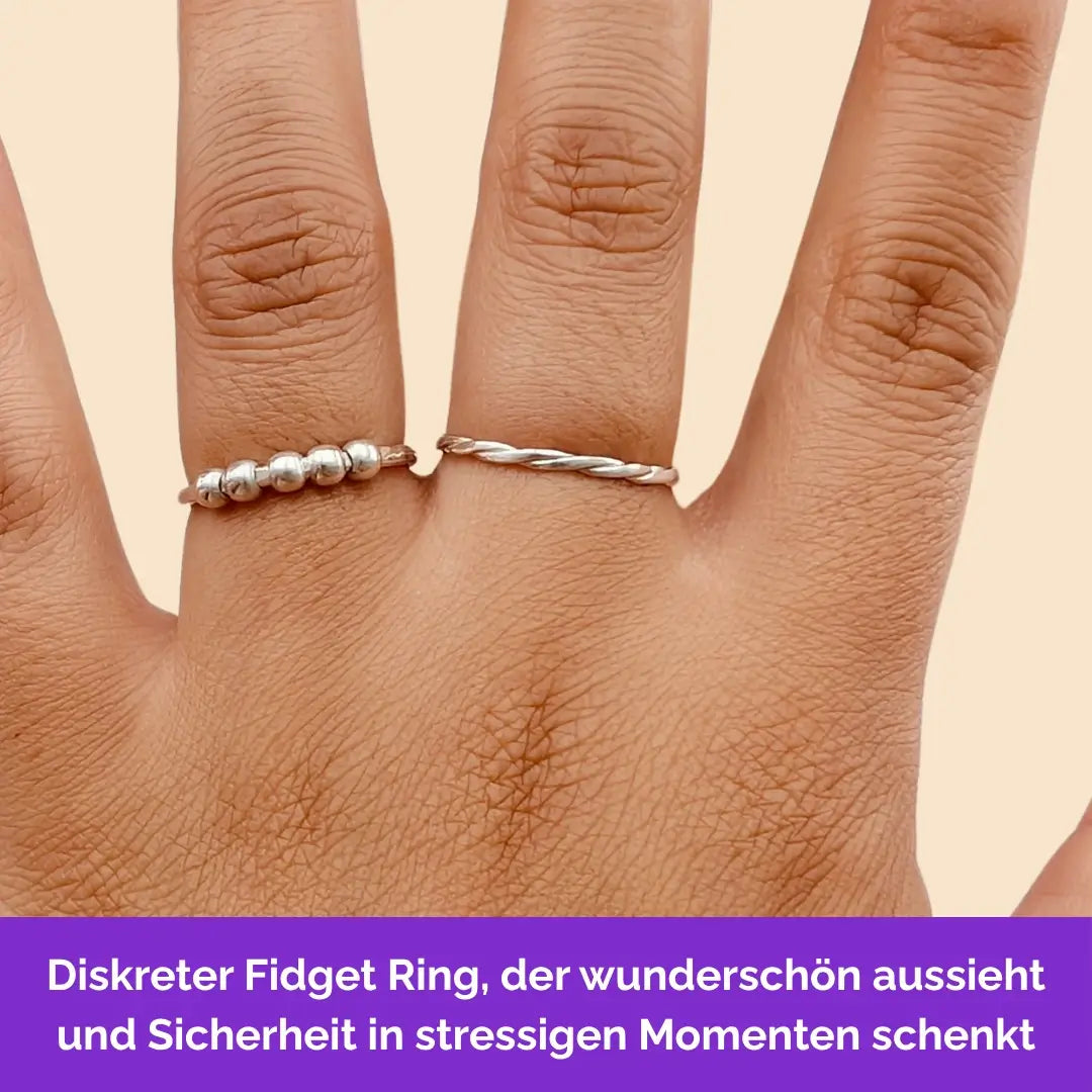 925 silber fidget ring, anxiety ring, anti stress ring twisted gedreht Nägelkauen Skin Picking