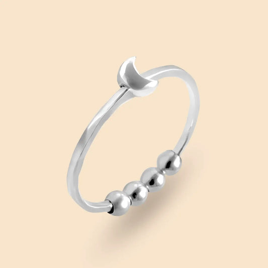 925 silber fidget ring Mond - fidget toy für erwachsene, anxiety ring, anti stress ring