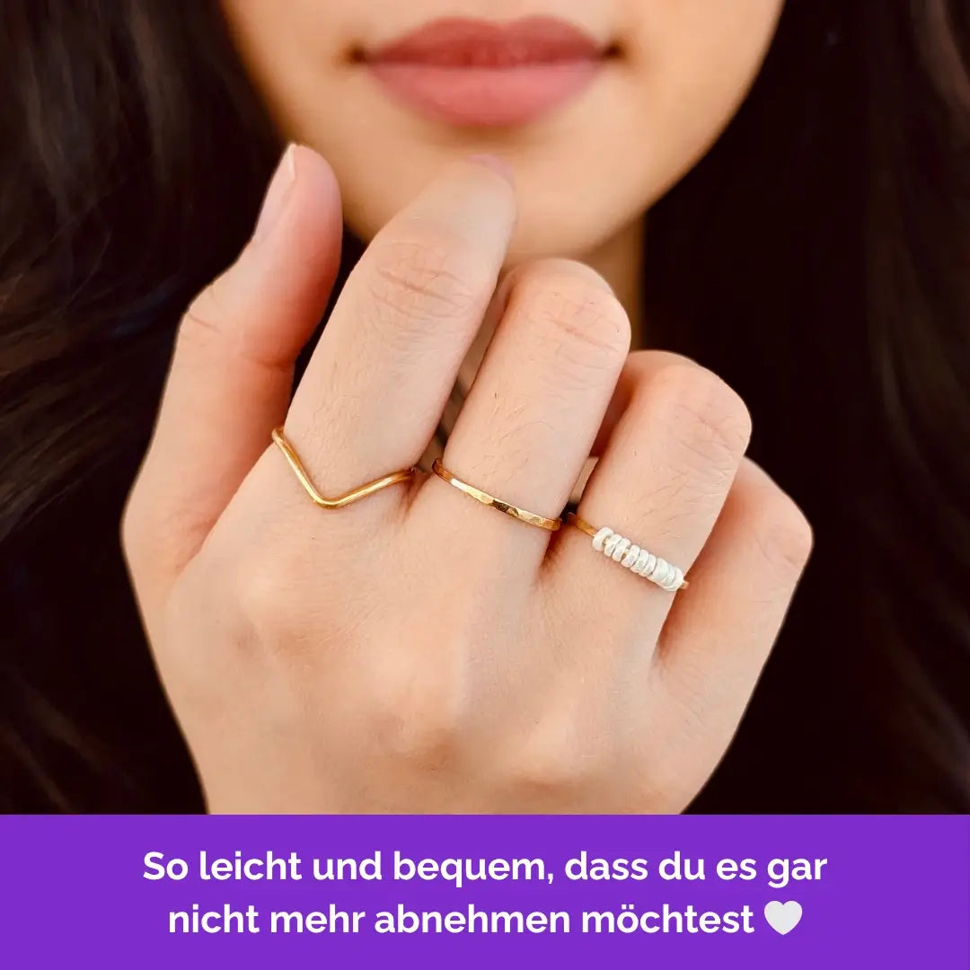 Anden Fidget Ring in Gold – filigraner, leichter und minimalistischer Schmuck  für Stressabbau, Skin Picking und unruhige Hände