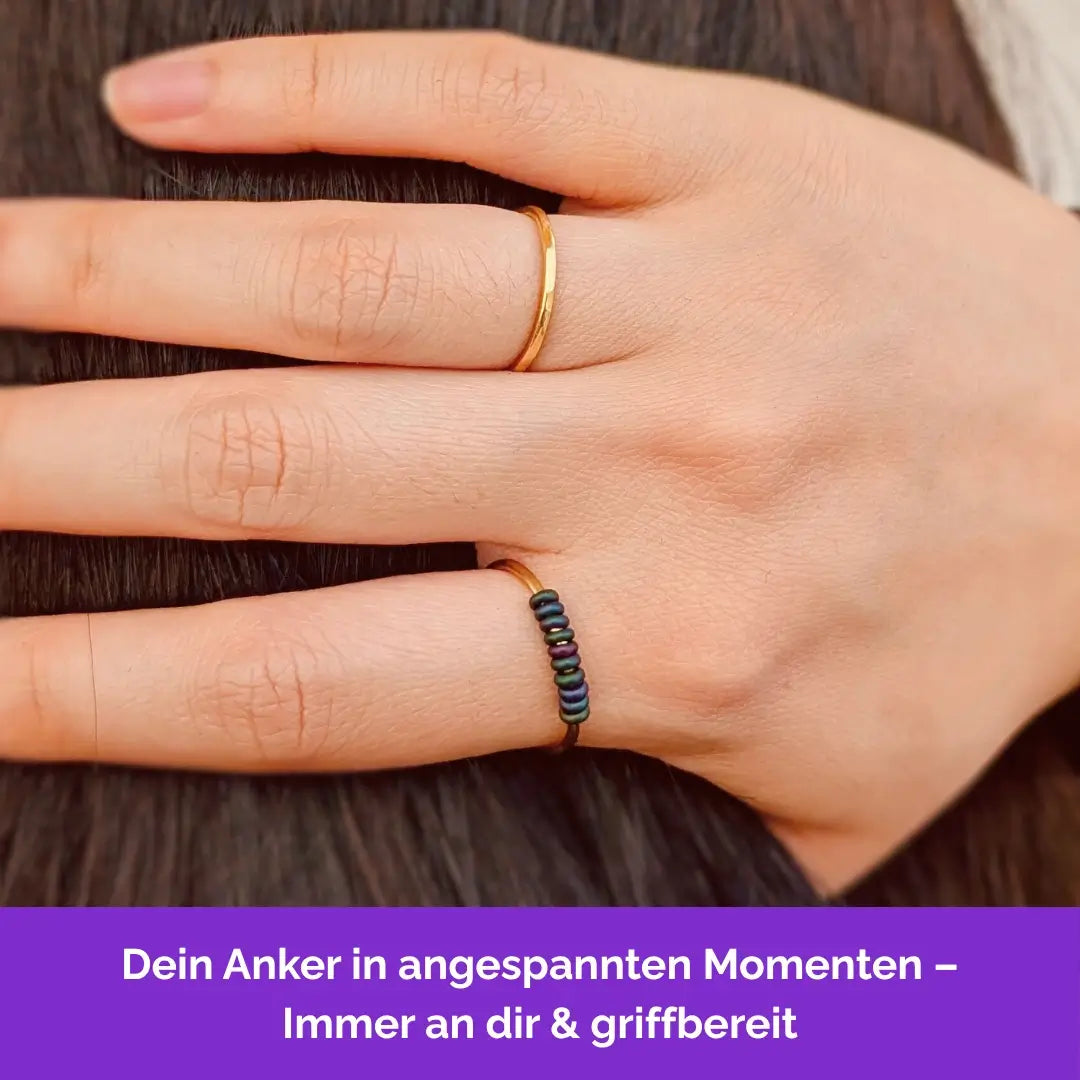 Anden Fidget Ring in Gold – hochwertiger, unauffälliger Schmuck als Anker bei Nervosität und Stress.