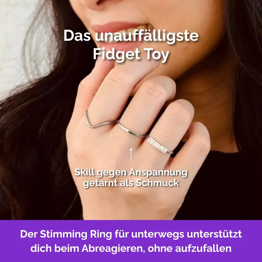 Anden Fidget Ring Silver Unauffälliges Fidget Toy für Erwachsene