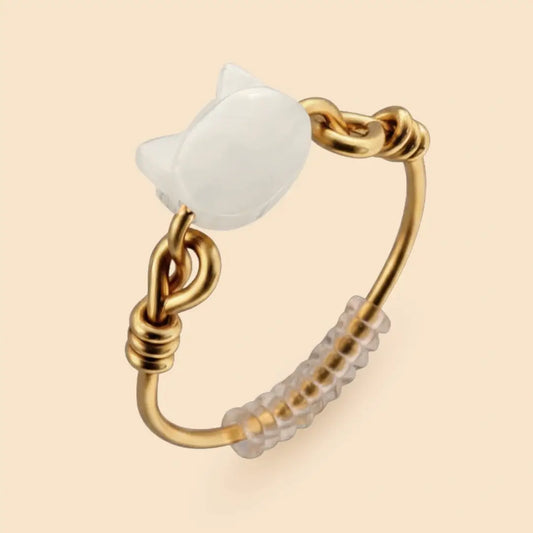 Katze Fidget Ring in Gold – hochwertiger, unauffälliger Anti Stress Ring zur Stressbewältigung und Emotionsregulation
