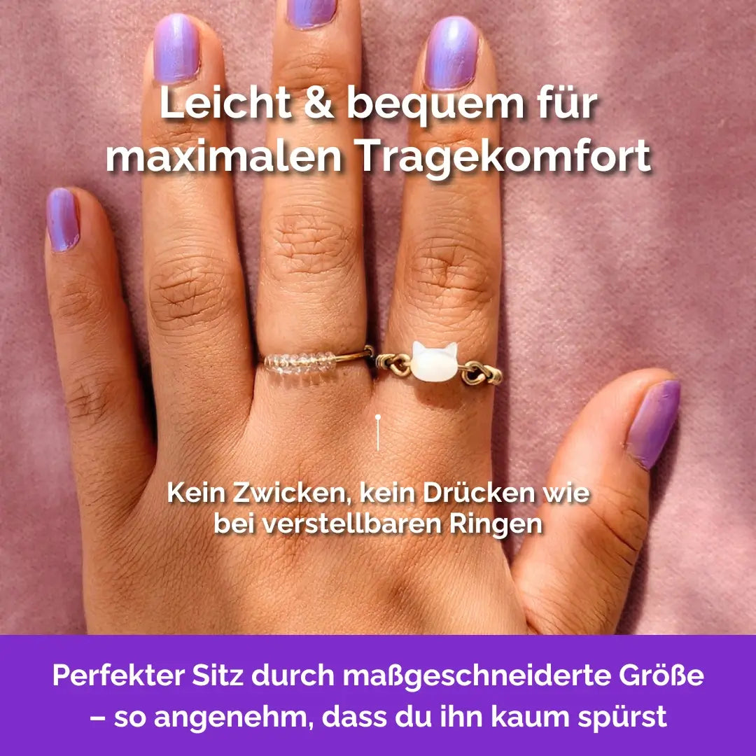 Katze Fidget Ring in Gold – filigraner, leichter und minimalistischer Schmuck  für Stressabbau, Skin Picking und unruhige Hände