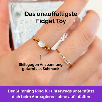 Katze Fidget Ring in Gold – handgefertigter, diskreter Schmuck zur Stressbewältigung und Emotionsregulation
