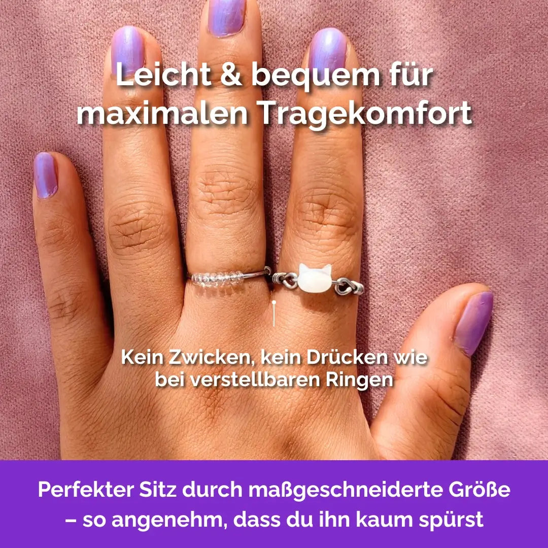 Katze Fidget Ring in Silber – filigraner, leichter und minimalistischer Schmuck  für Stressabbau, Skin Picking und unruhige Hände