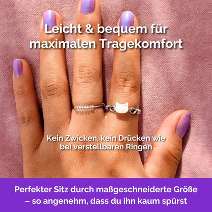 Katze Fidget Ring in Silber – filigraner, leichter und minimalistischer Schmuck  für Stressabbau, Skin Picking und unruhige Hände