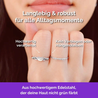 Katze Fidget Ring Silber - Edelstahl, der nicht grün abfärbt