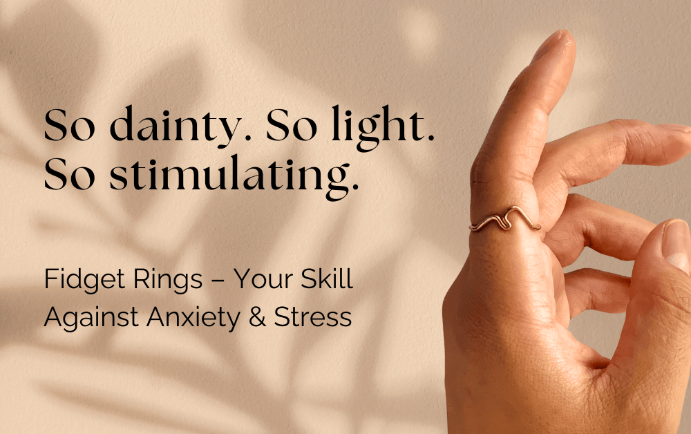 DAOCHONG Drehring Sonnenblume 925 Sterlingsilber - Fidget Ring Gegen Stress Und Angst