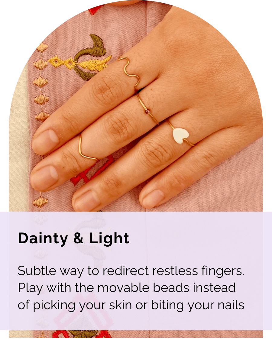 dainty delicate fine fidget ring to redirect your focus. can help against anxiety, stress, feeling uncomfy