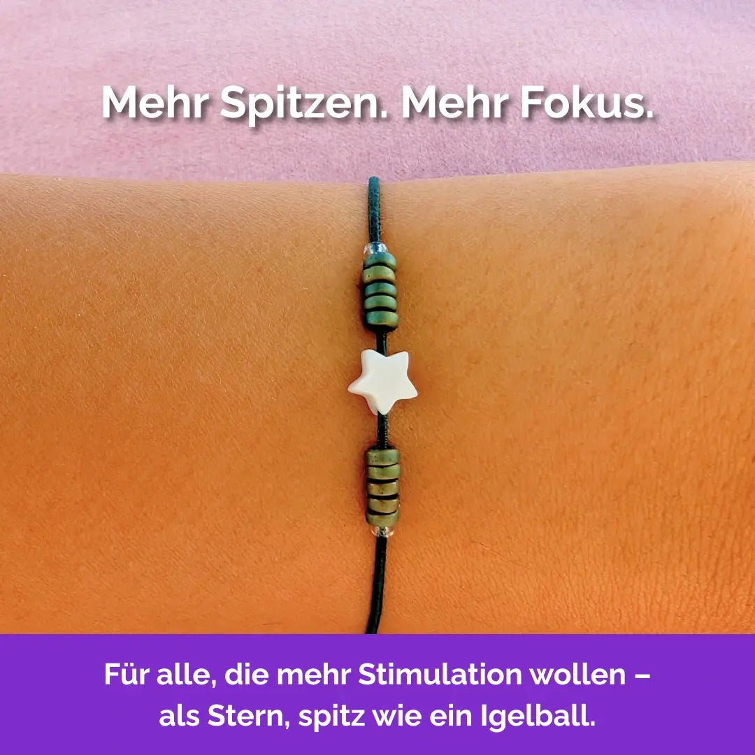 Fidget Armband Stern wie ein Igelball Massageball gegen Stress, Anspannung, innere Unruhe.