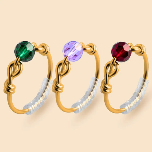 Fidget Ring goldfarben – hochwertiger, unauffälliger Anti Stress Ring zur Stressbewältigung und Emotionsregulation. 3er-set Relax