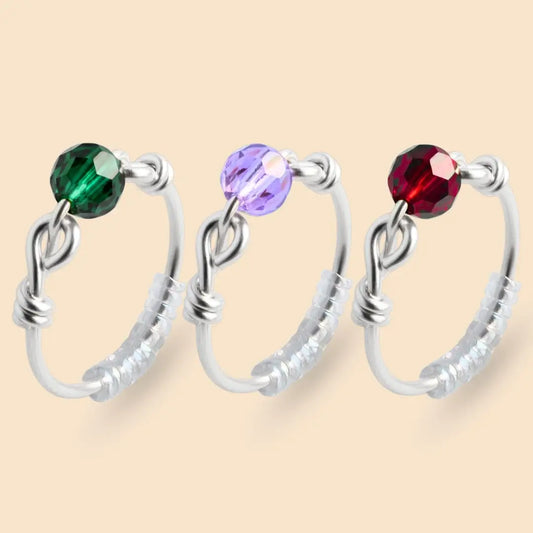 Fidget Ring silberfarben – hochwertiger, unauffälliger Anti Stress Ring zur Stressbewältigung und Emotionsregulation. Relax