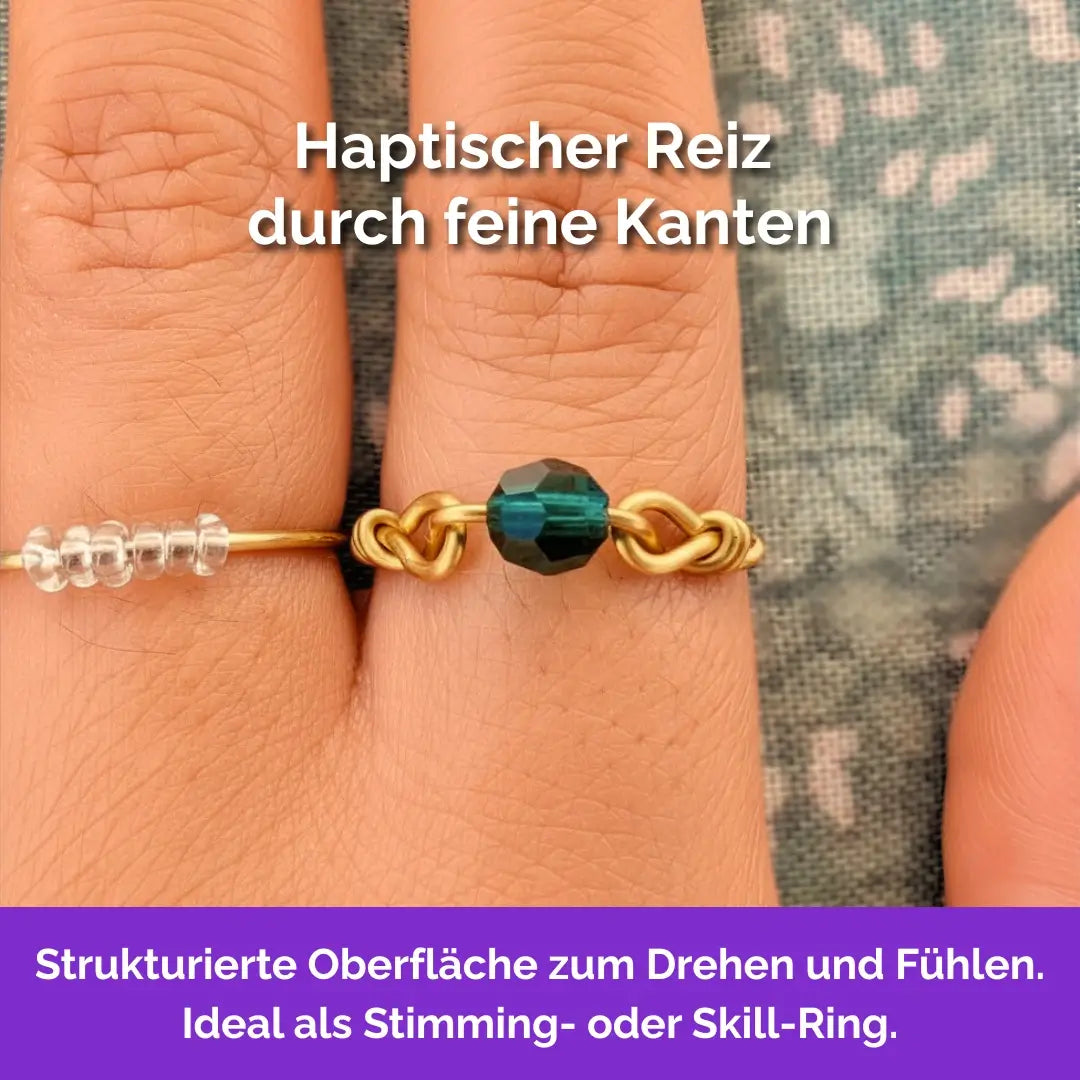 Wald Fidget Ring in Gold – Stimming Ring, Skill Ring, Sensorisch, Kanten, Textur